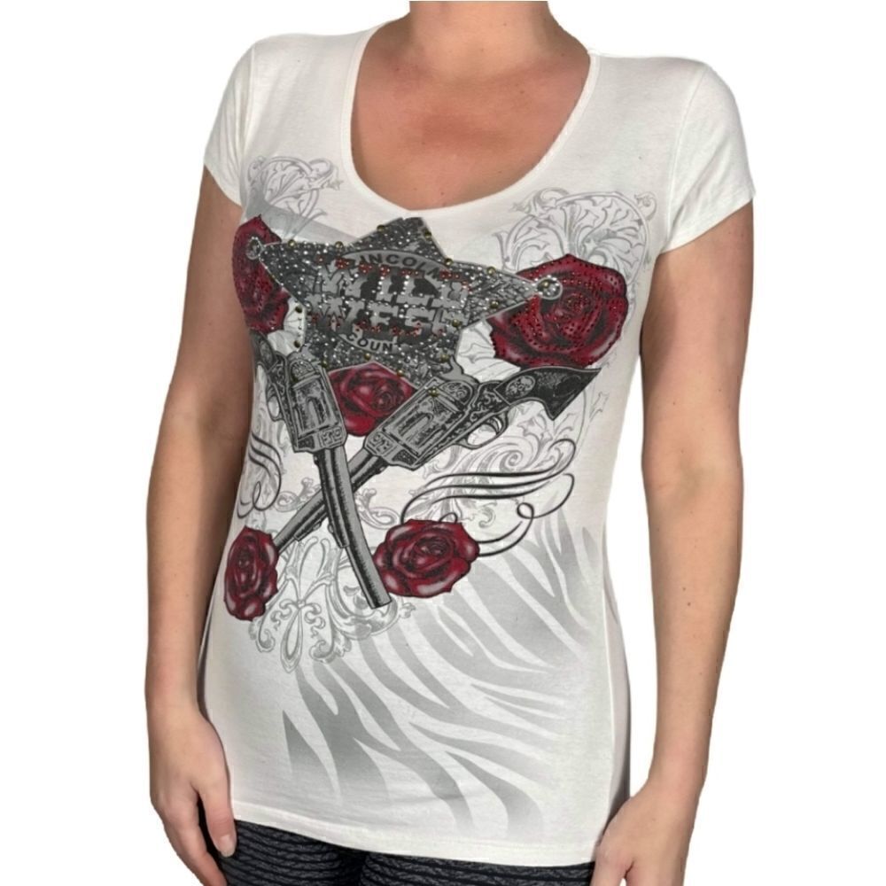 Wild West Vintage Rose Tee Shirt Size Medium